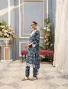Stylish Printed Khaddar Suit - 2 Pcs Ensemble in Blue