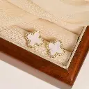 Clover Zircon Studs