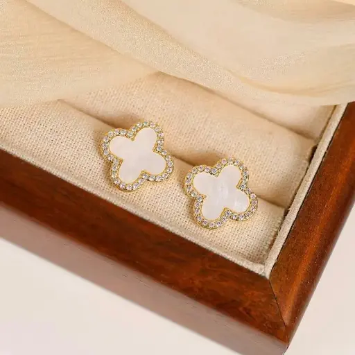 Clover Zircon Studs